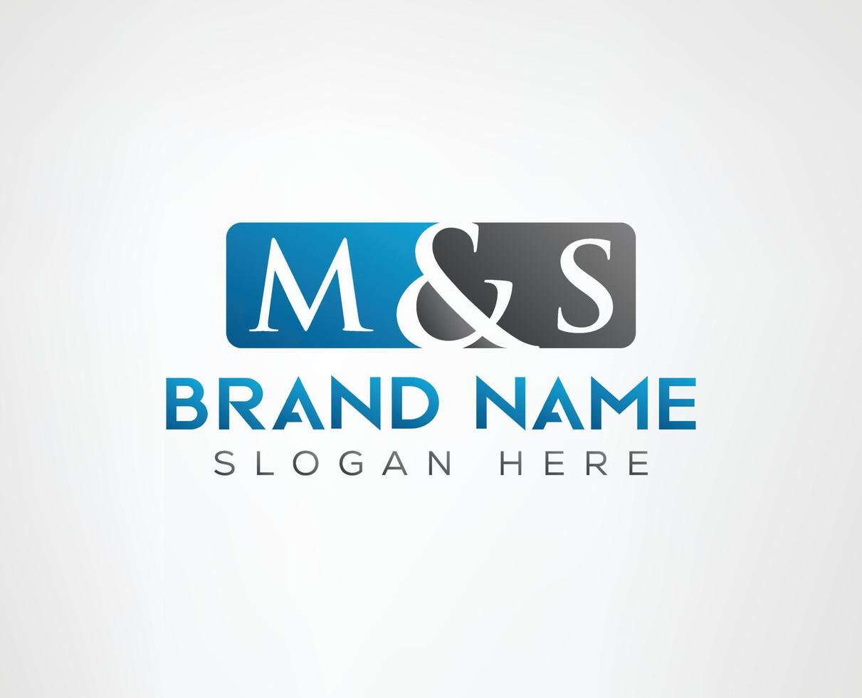 creative letter M and S Negative space vector logo