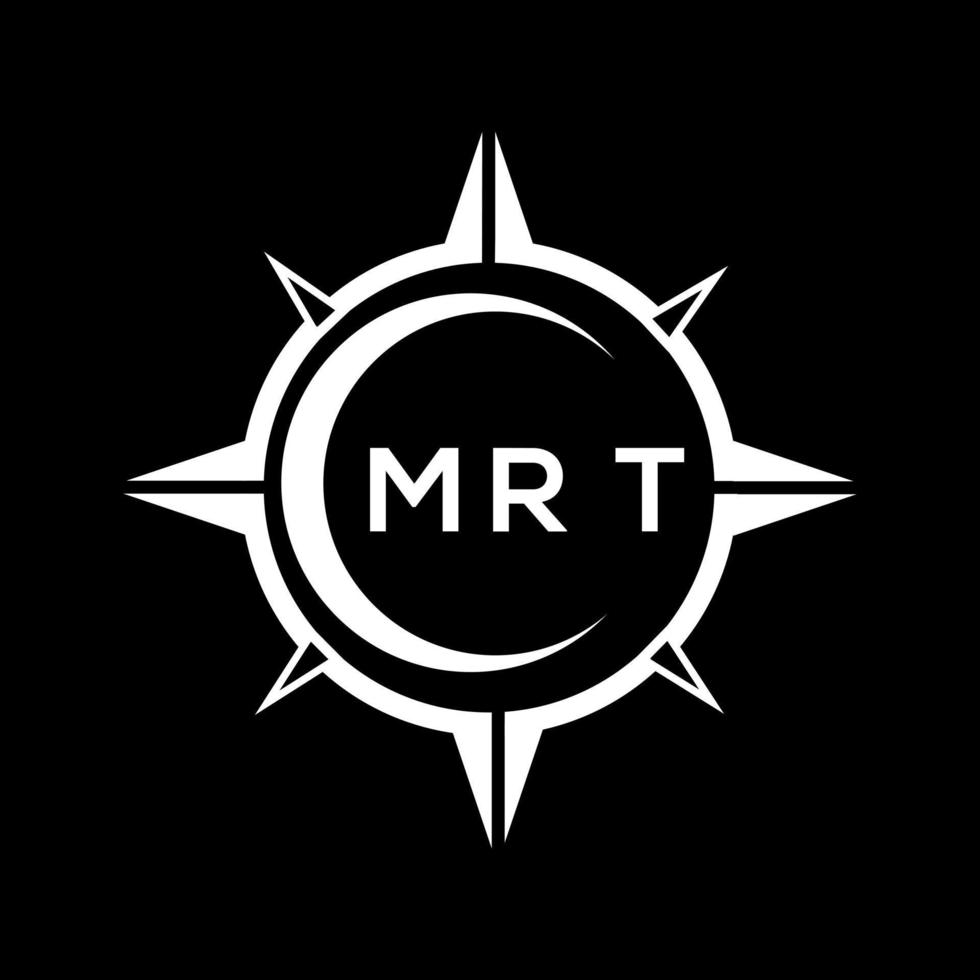 MRT abstract monogram shield logo design on black background. MRT creative initials letter logo.MRT abstract monogram shield logo design on black background. MRT creative initials letter logo. vector