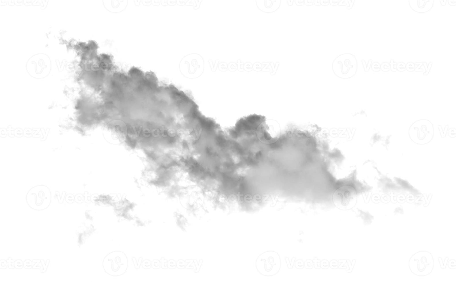 nube blanca aislada sobre fondo blanco, textura de humo, efecto de pincel foto