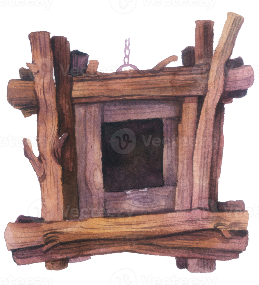 Birdhouse watercolor hand painted png