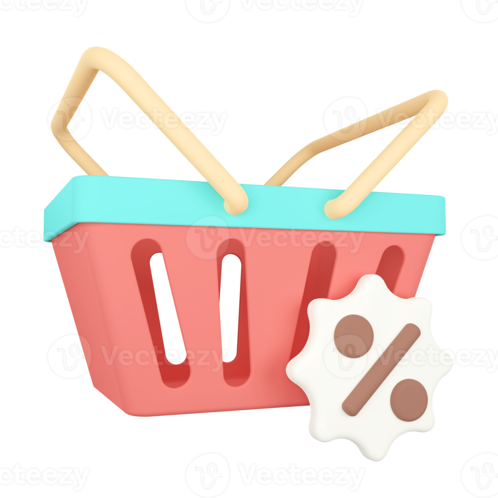Shopping Cart. Online Shopping 3D rendering. png