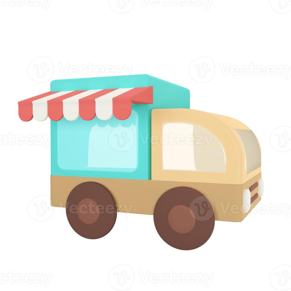 Delivery Truck. Online Shopping 3D rendering. png