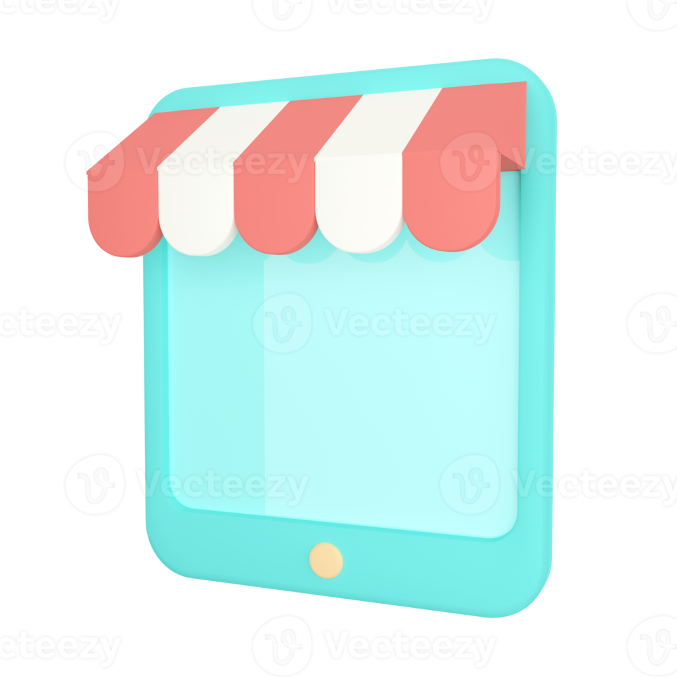 Mobile shopping. Online Shopping 3D rendering. png