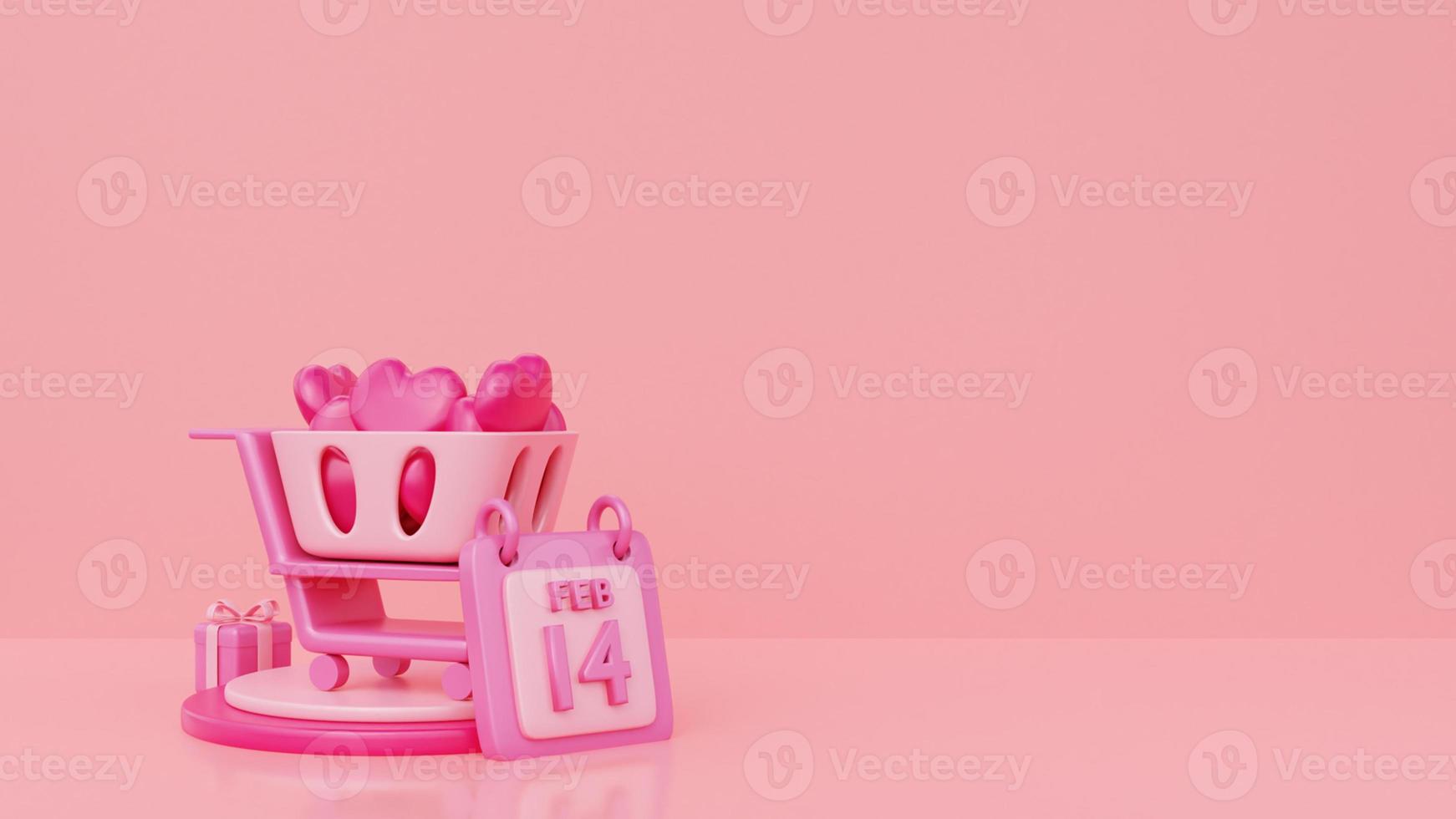 3d rendering valentine item photo