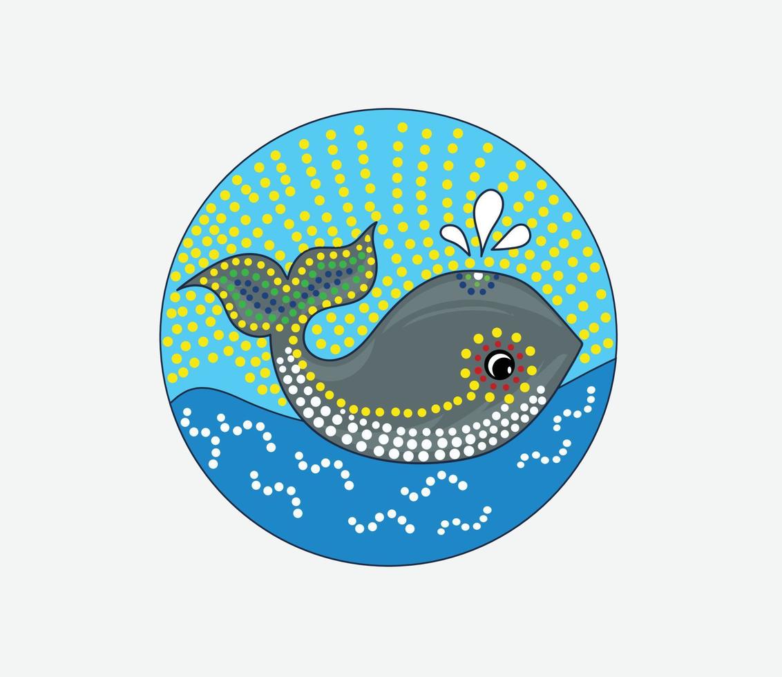 pescado logo en circulo vector