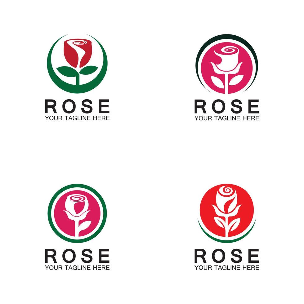 Rose logo flower vector icon illustration design