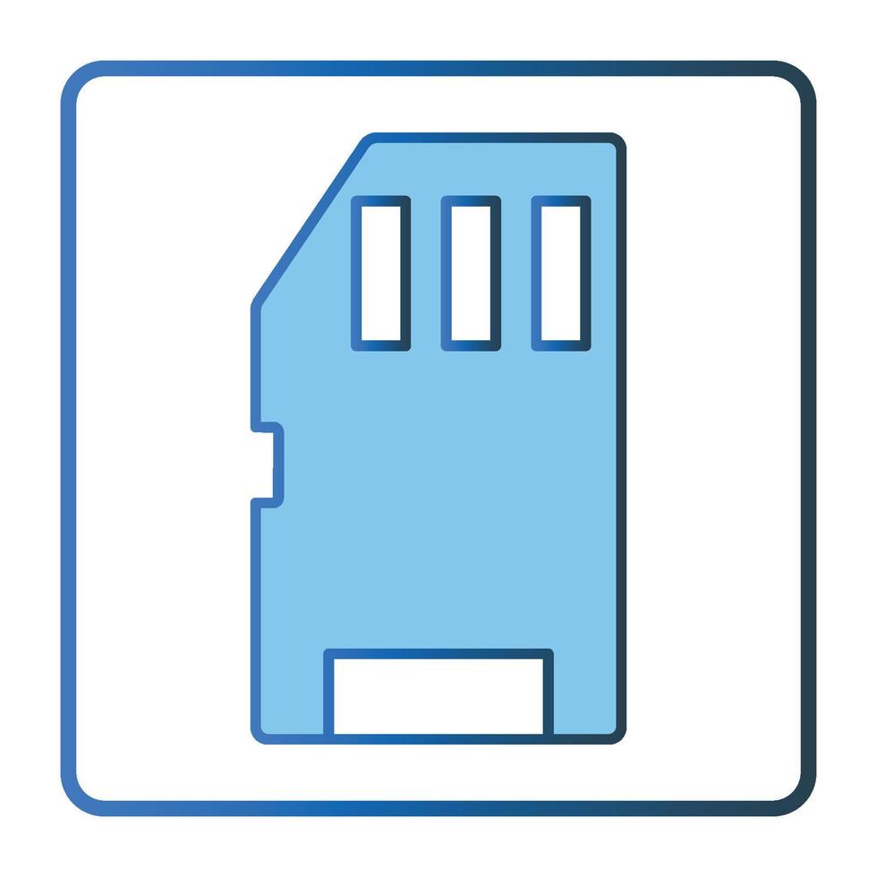 Memory card icon illustration. icon related to multimedia. Lineal color icon style, two tone icon. Simple vector design editable