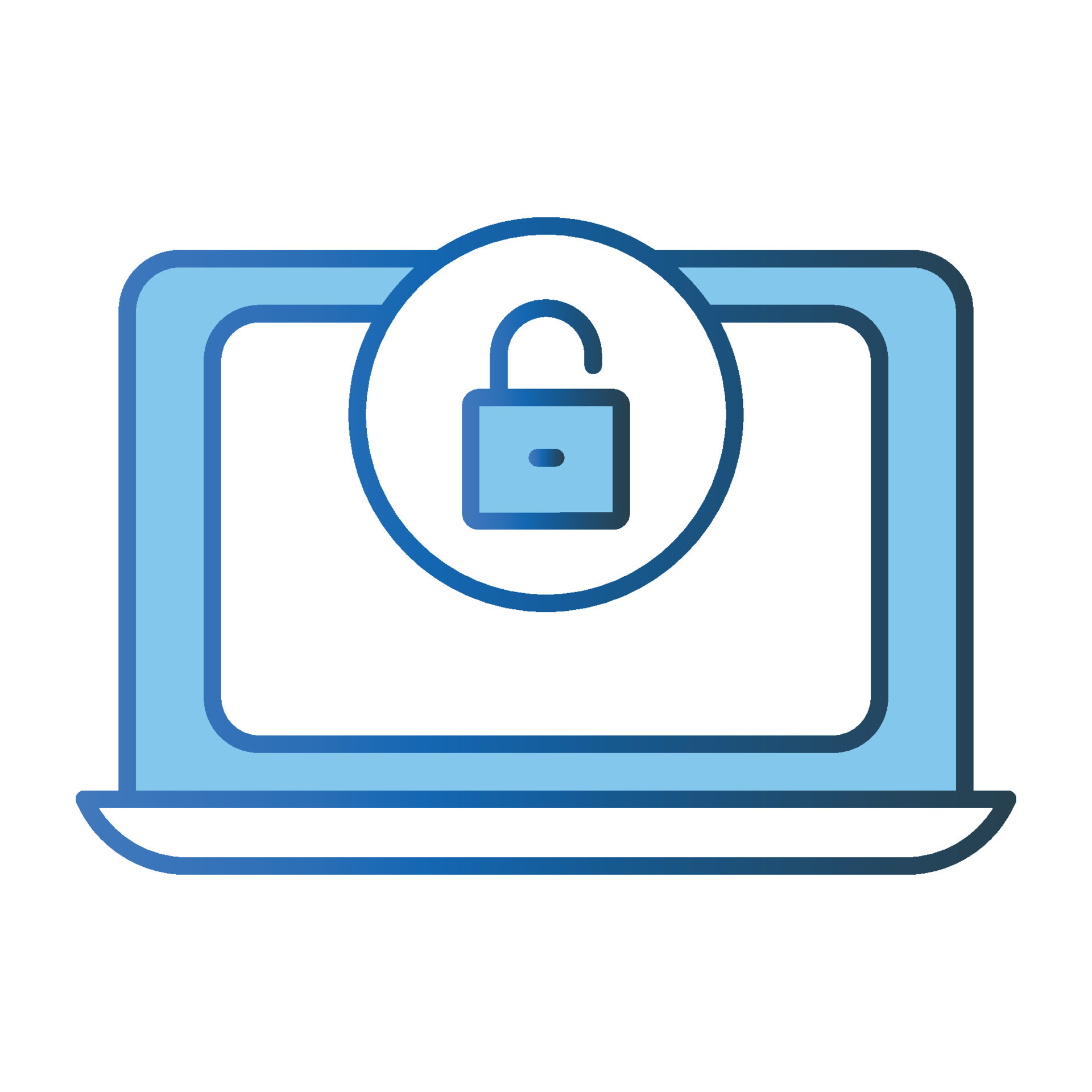 open system icon illustration. Laptop icon with padlock. icon related