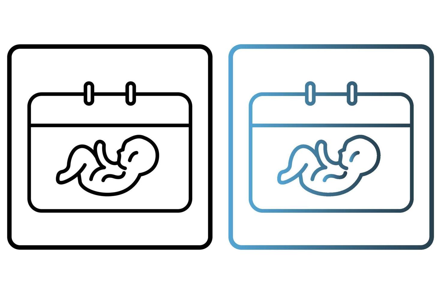 Date icon illustration. icon related to baby care. outline icon style. Simple vector design editable