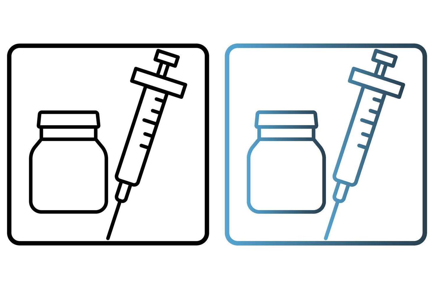 Vaccine icon illustration. icon related to baby care. outline icon style. Simple vector design editable