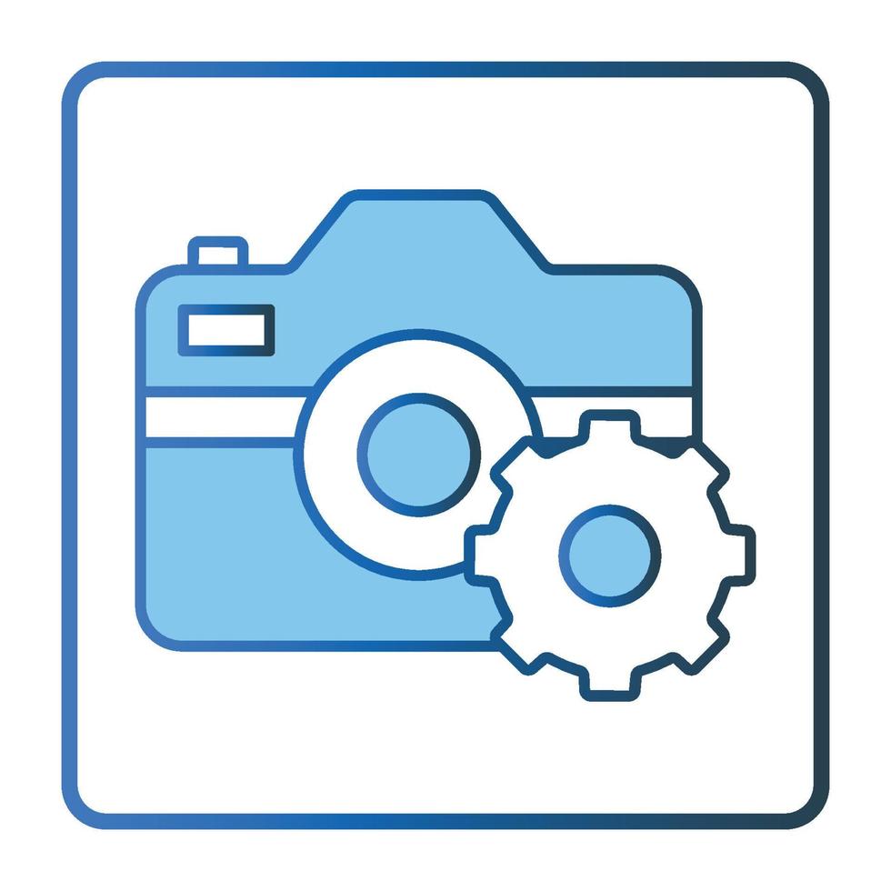 Setting camera icon illustration. icon related to multimedia. Lineal color icon style, two tone icon. Simple vector design editable