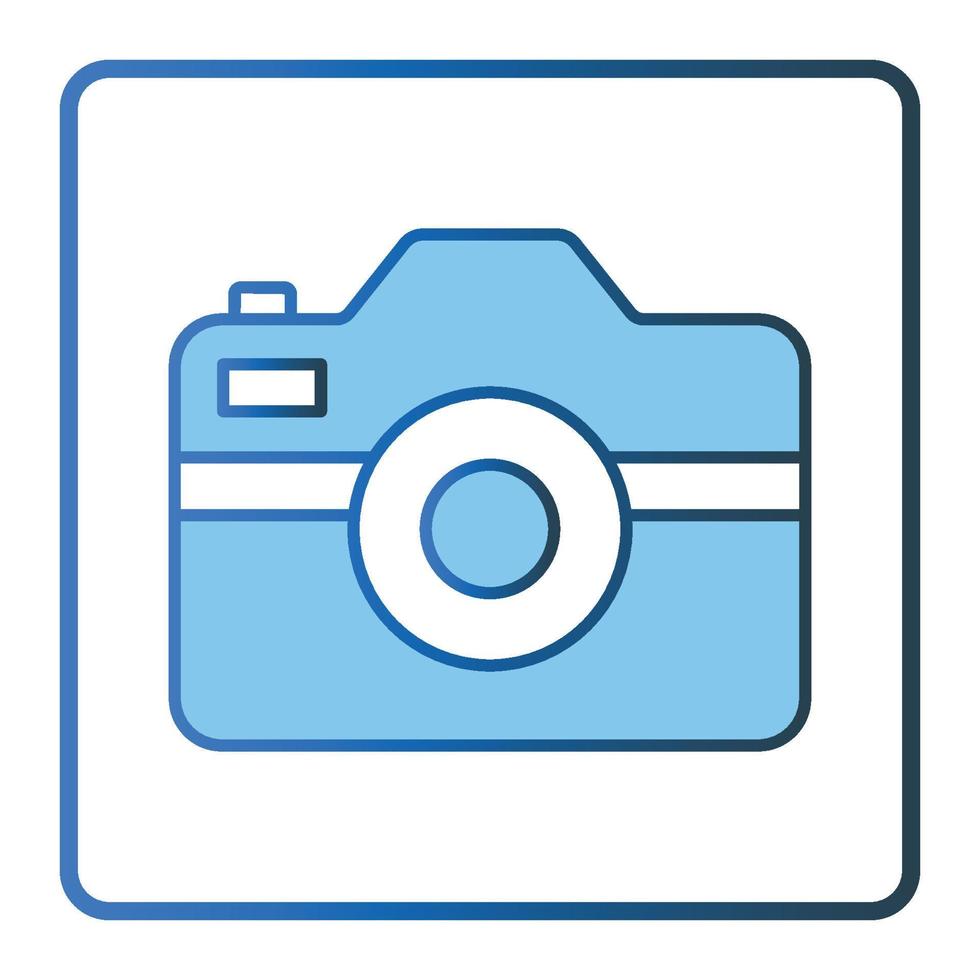 Camera icon illustration. icon related to tourism, travel. Lineal color icon style, two tone icon. Simple vector design editable