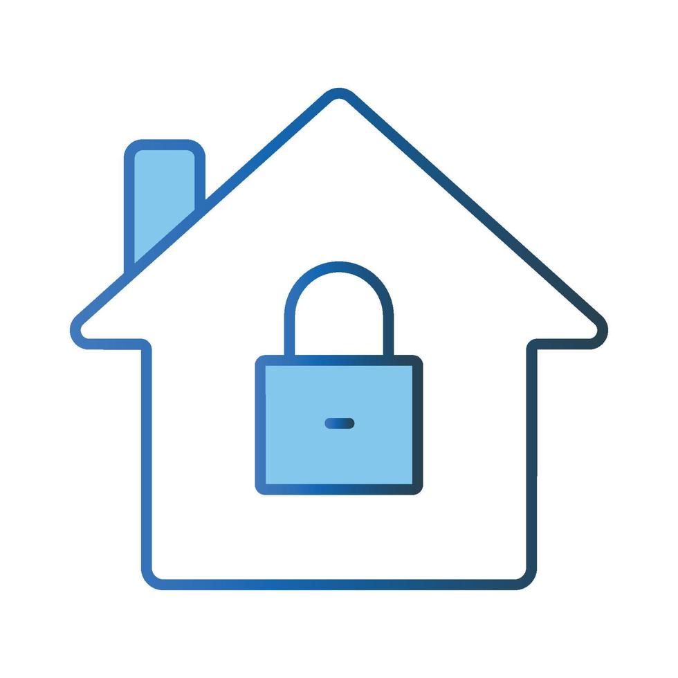 Home protection icon illustration. House icon with padlock. icon related to security. Lineal color icon style. Simple vector design editable