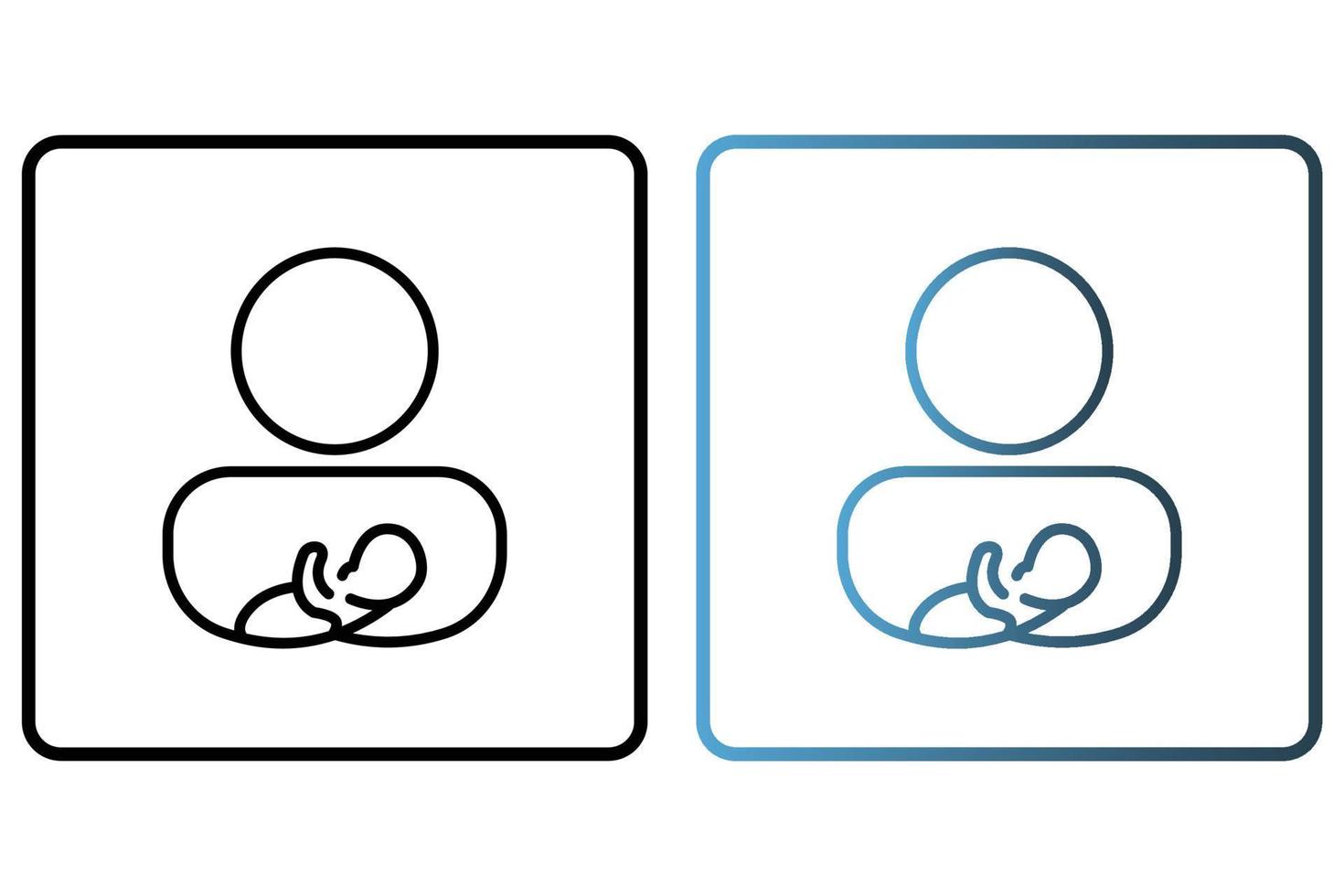 Holding baby icon. icon related to baby care. outline icon style. Simple vector design editable