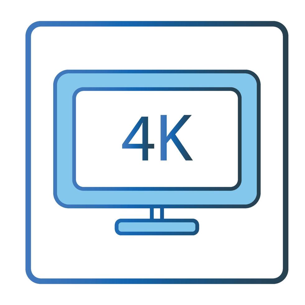 4k monitor pantalla icono ilustración. icono relacionado a multimedia. lineal color icono estilo, dos tono icono. sencillo vector diseño editable