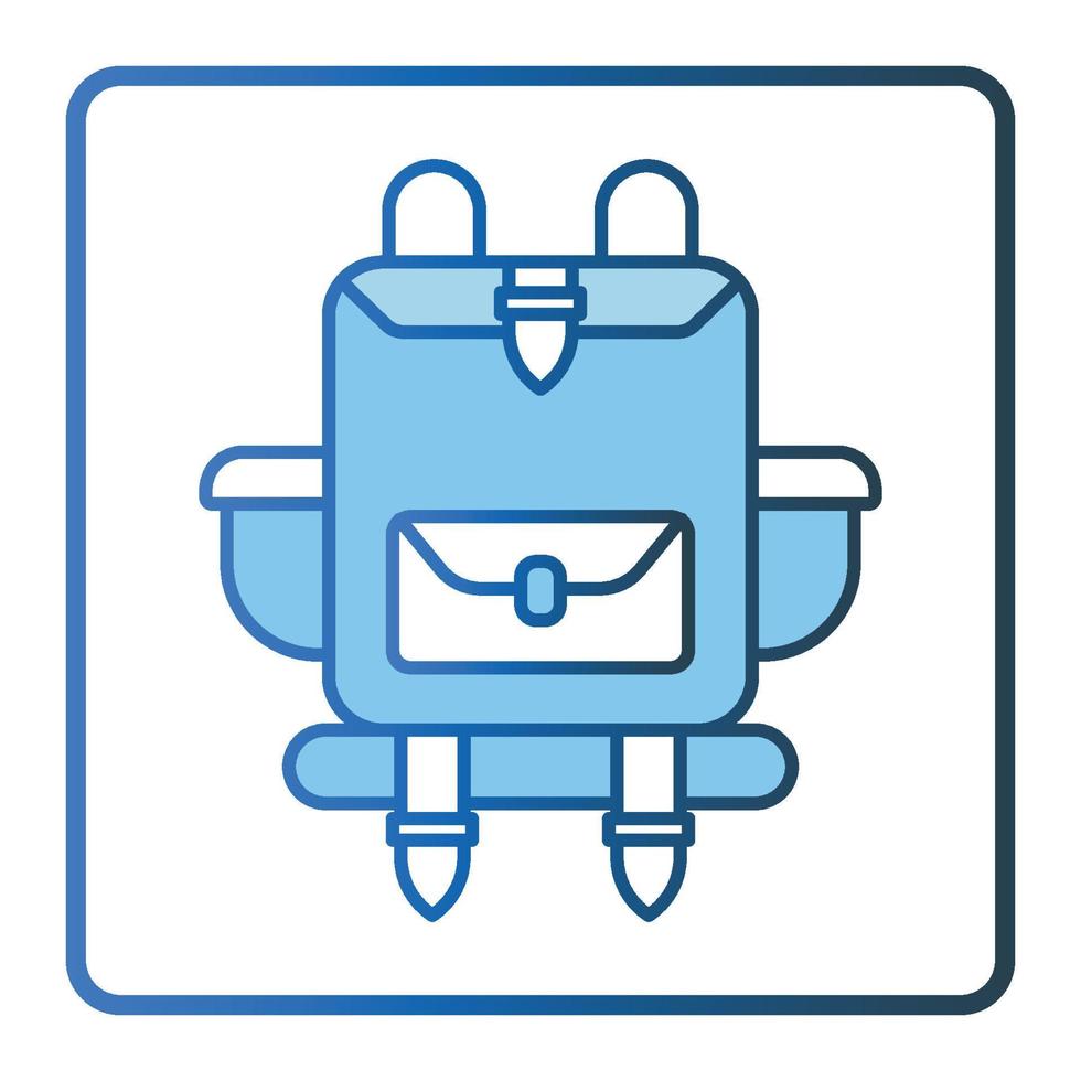 Travel backpack icon illustration. icon related to tourism, travel.  Lineal color icon style, two tone icon. Simple vector design editable