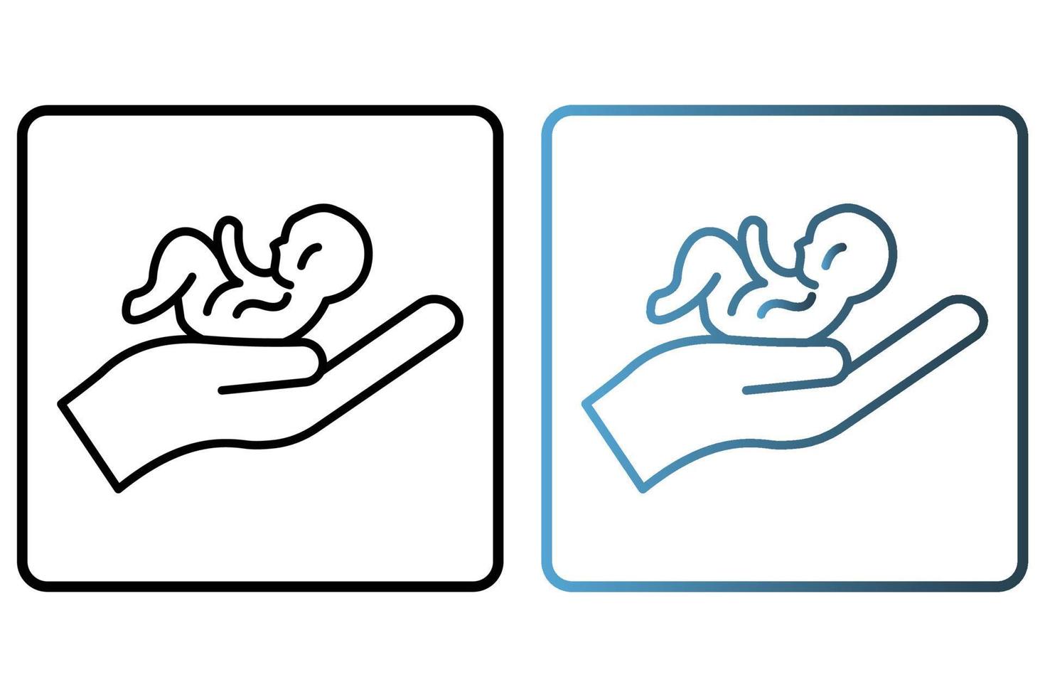 Safe baby icon illustration. icon related to baby care. outline icon style. Simple vector design editable