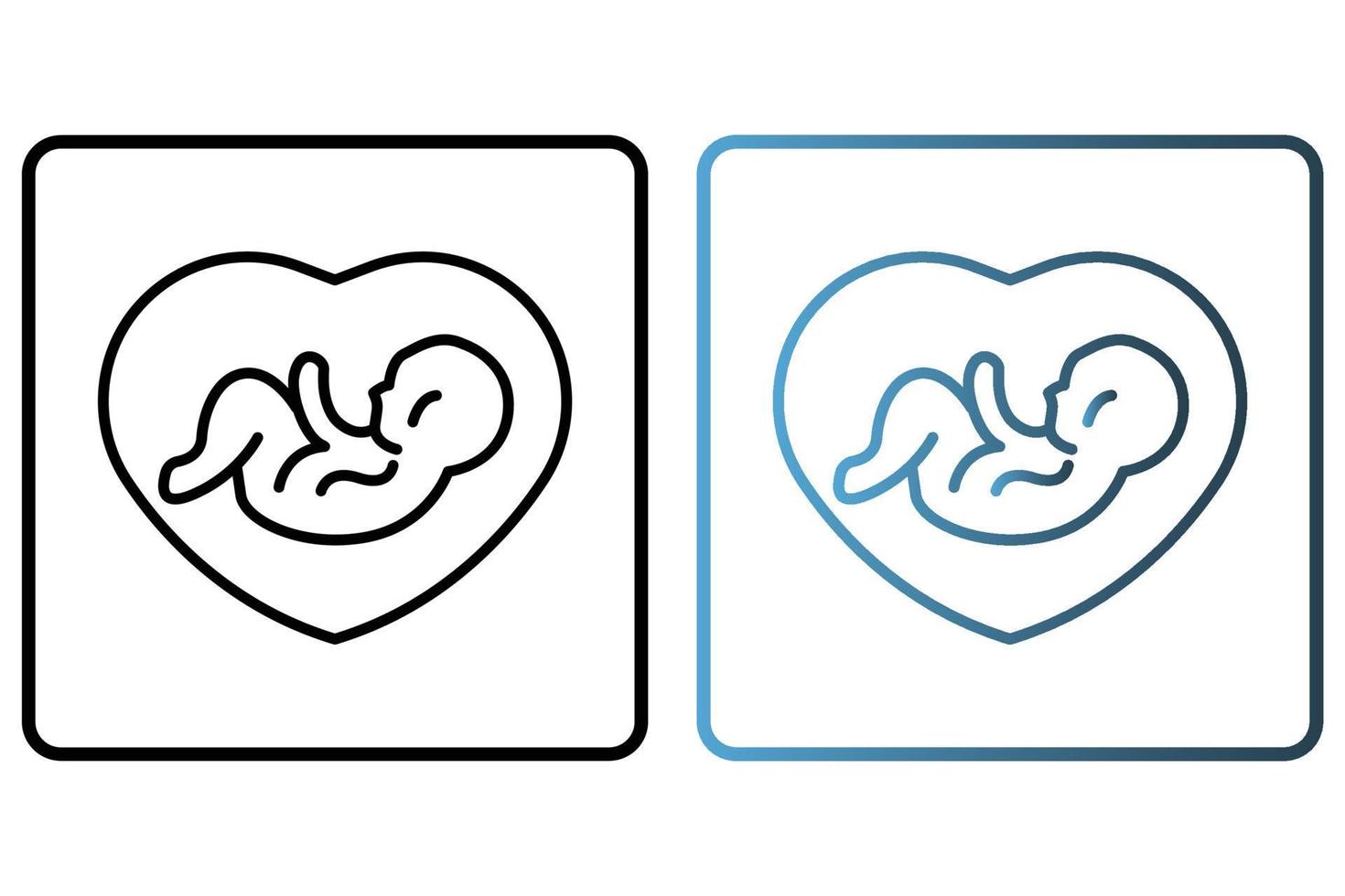 Pregnant icon illustration. icon related to baby care. outline icon style. Simple vector design editable