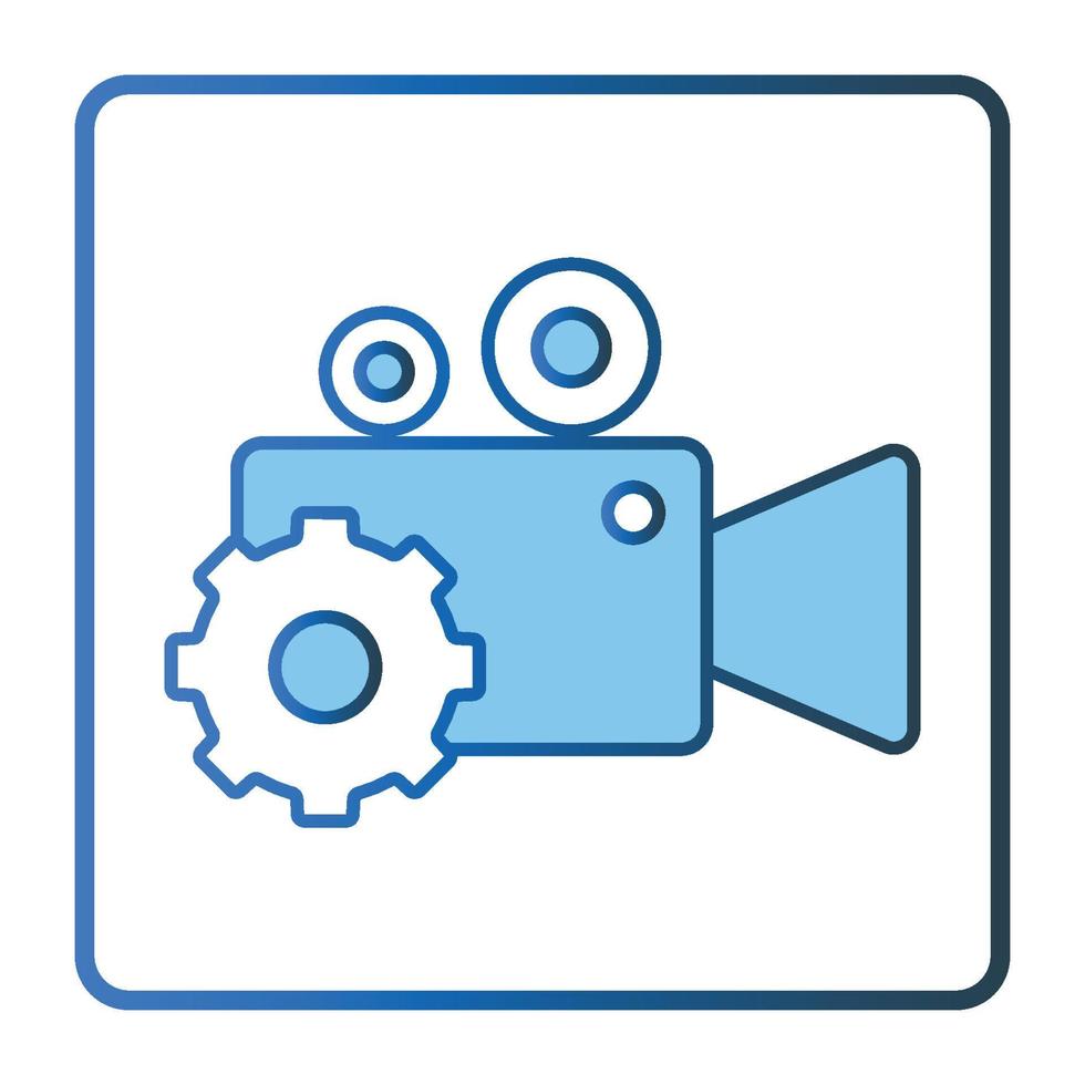 Setting camera video icon illustration. icon related to multimedia. Lineal color icon style, two tone icon. Simple vector design editable