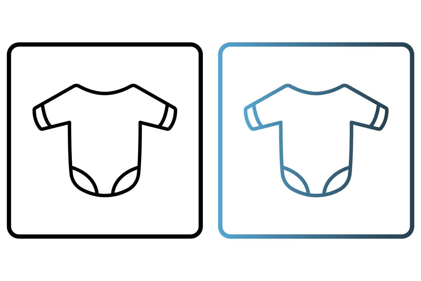 Baby clothes icon illustration. icon related to baby care. outline icon style. Simple vector design editable