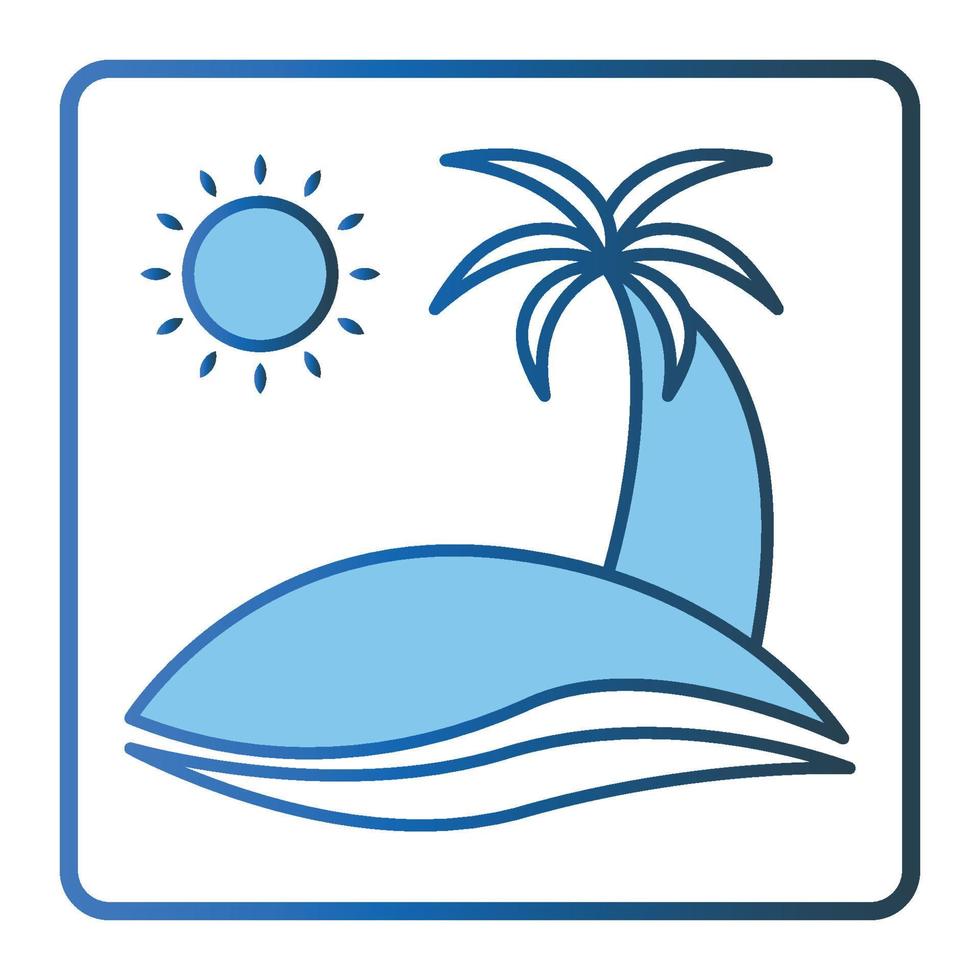 playa icono ilustración. palma árbol icono con Dom. icono relacionado a día festivo. lineal color icono estilo, dos tono icono. sencillo vector diseño editable