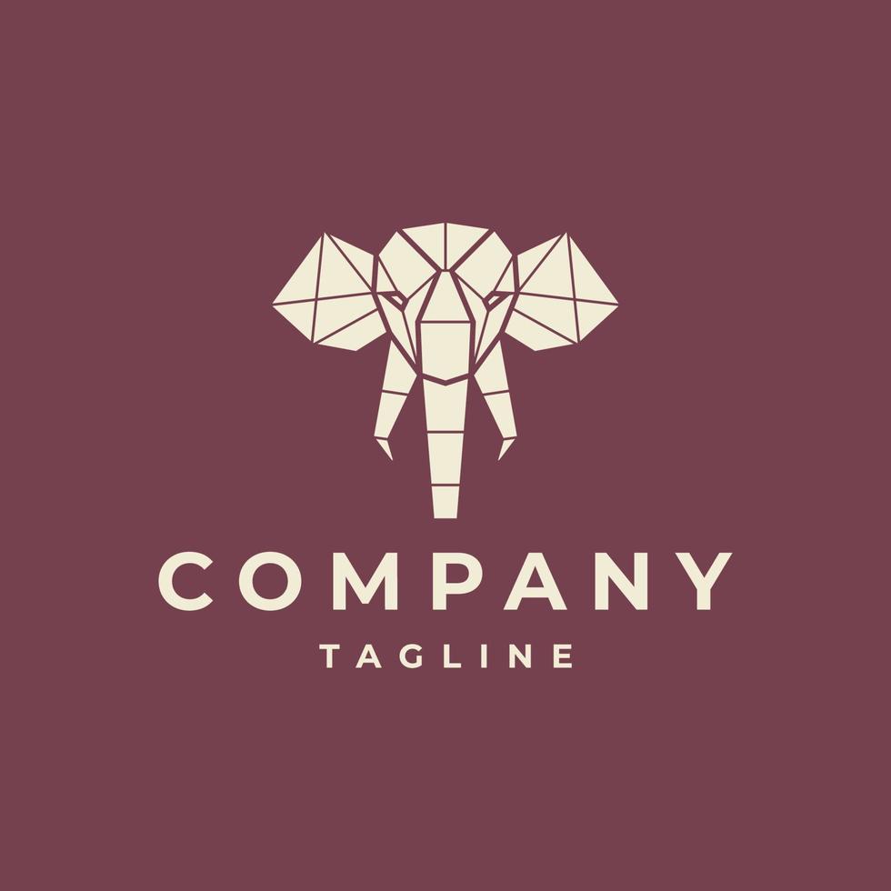 Elephant geometric polygonal logo vector icon design template