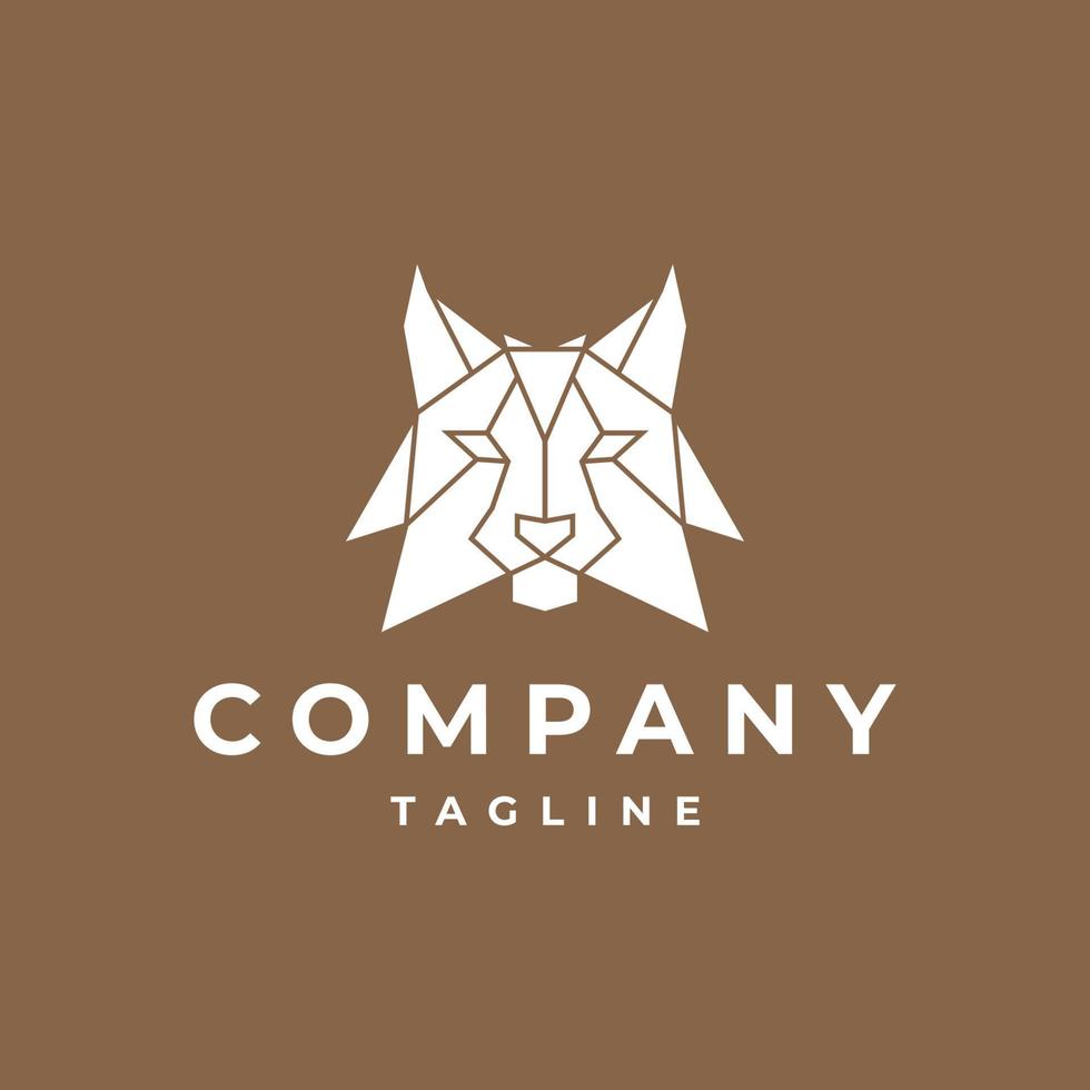 Lynx head geometric logo icon design template vector