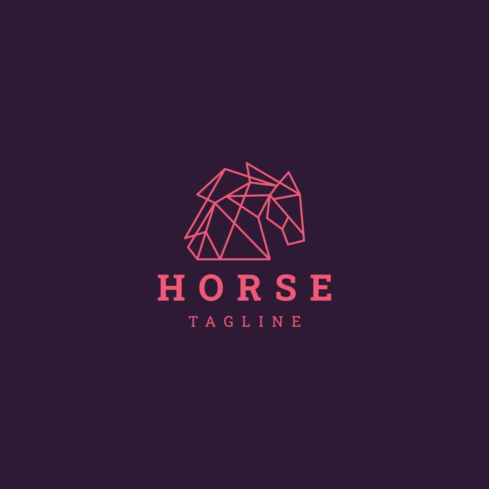 Horse geometric logo icon design template vector