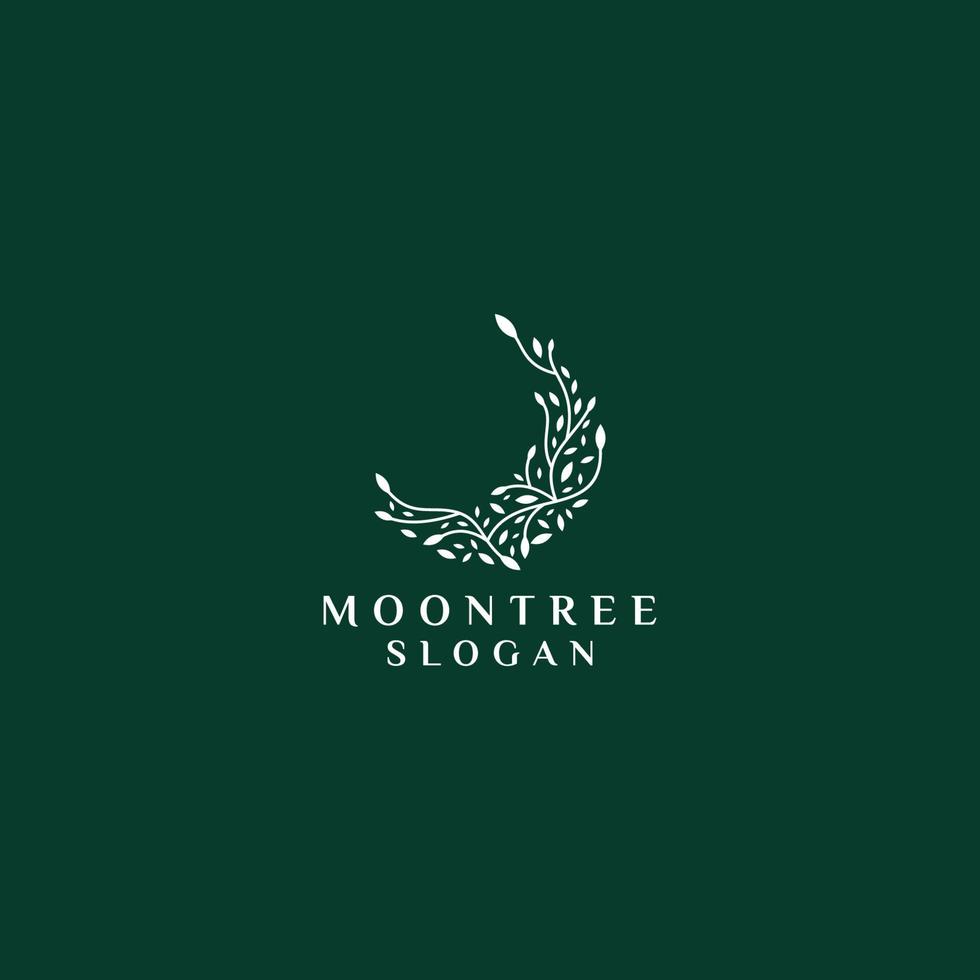 Moon tree logo design icon vector