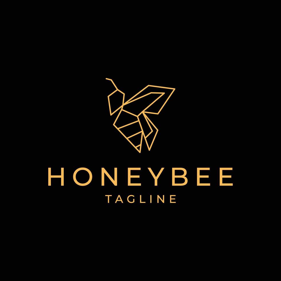 Honey bee logo design icon template vector