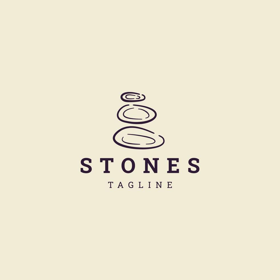 Zen stones balancing rock logo design icon template vector