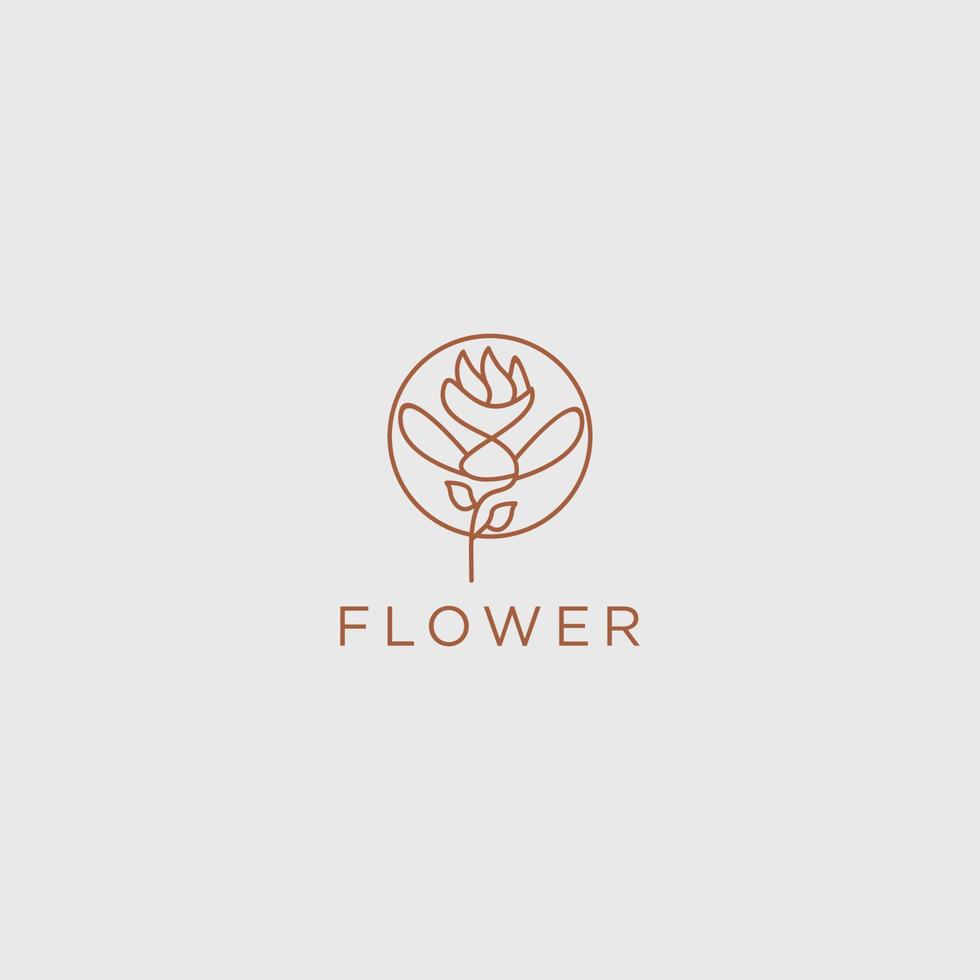 Rosa flor logo vector icono diseño modelo