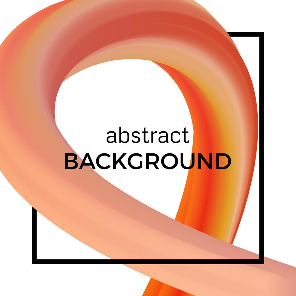 Abstract composition of the watercolor wave in black square. Colorful background with bent dynamic form. Vector illustration.