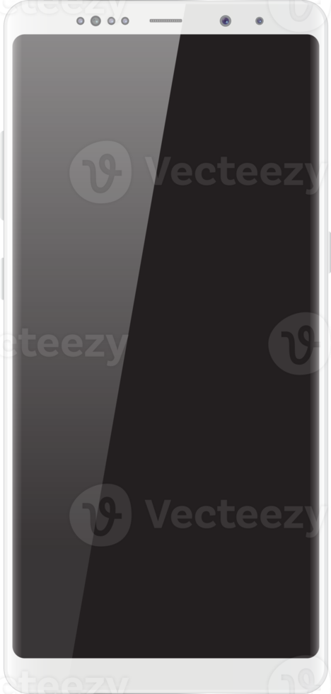 New realistic mobile white smartphone modern style png