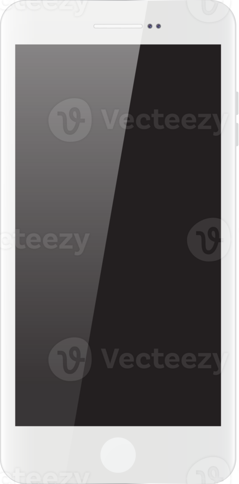 New realistic mobile white smartphone modern style png