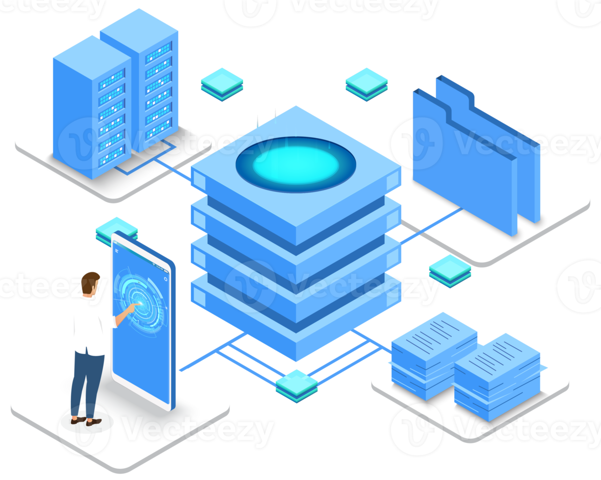 Computation of big data center, information processing, database png