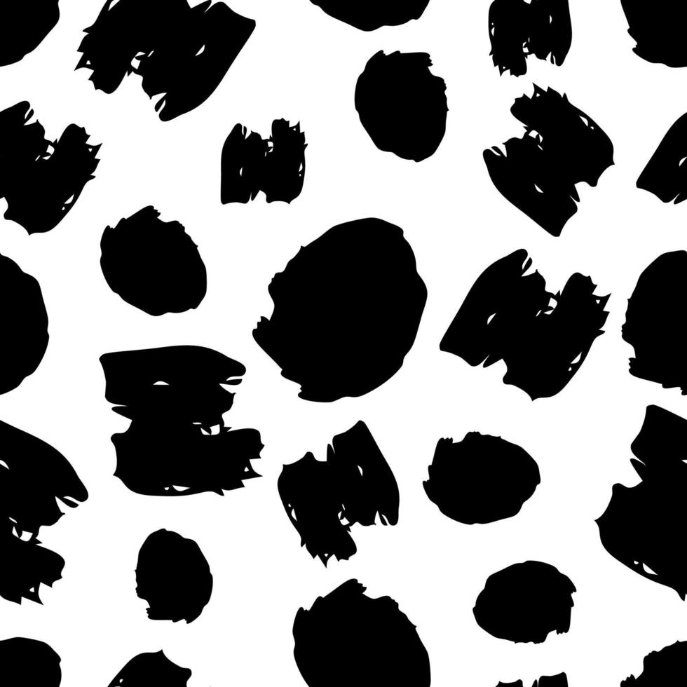 Seamless pattern with dark hand drawn scribble smear on white background. Abstract grunge texture. Vector illustration