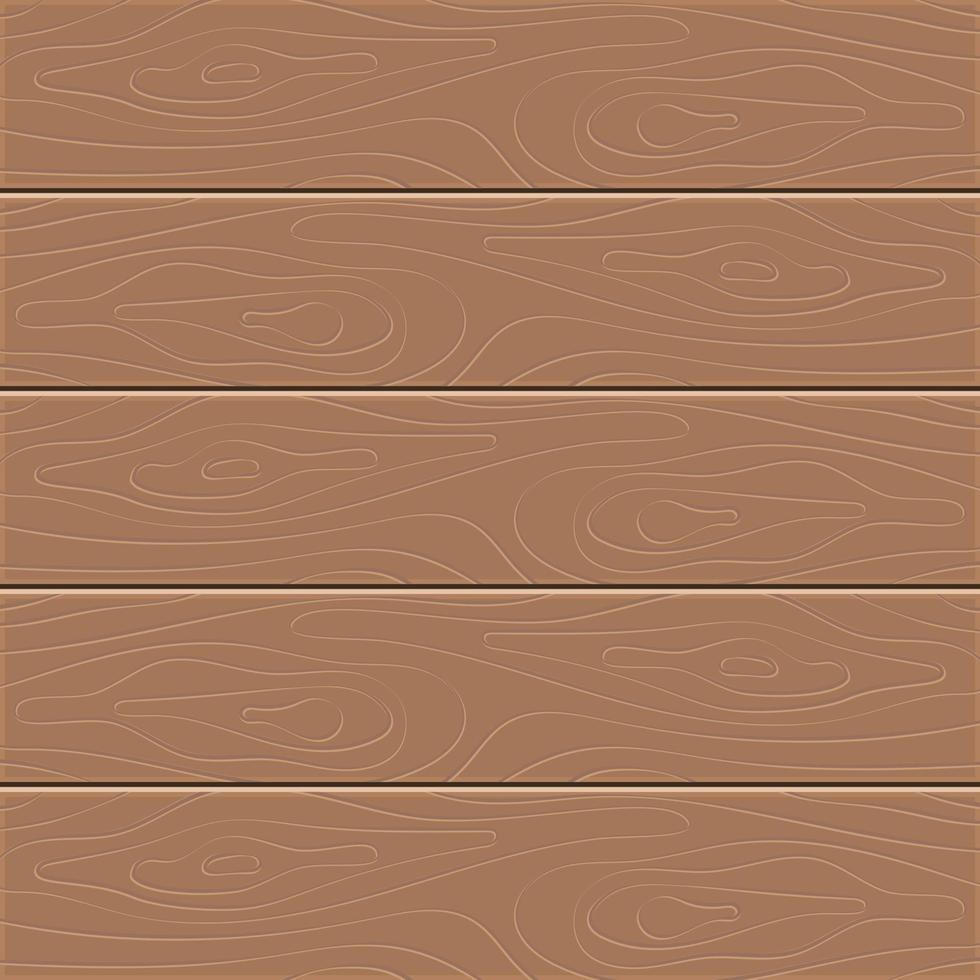 Wood texture background. Five wooden boards in flat design. Vector illustration