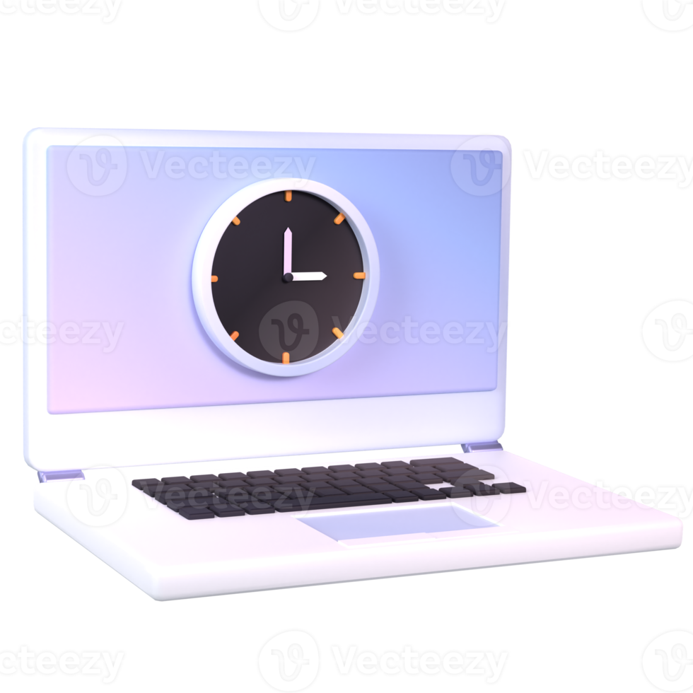 3d time laptop png