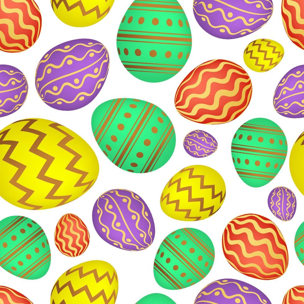 Seamless pattern with colorful Easter eggs. Vector illustration