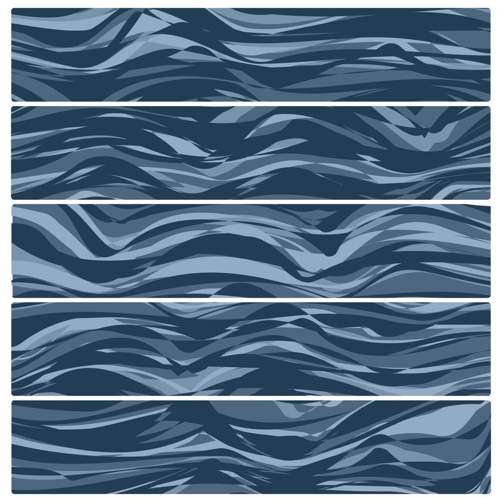 Five wooden boards. Vector abstract wood texture in flat design.