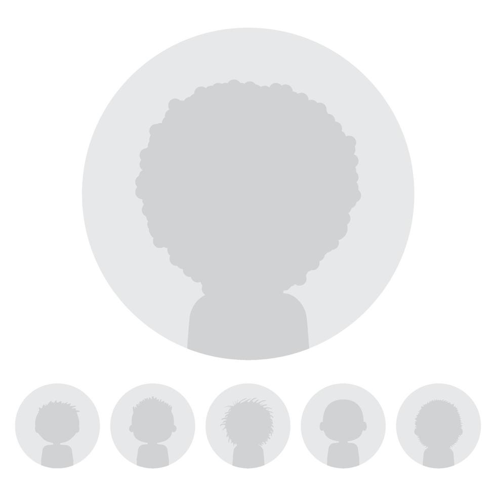 Set of web user avatars. Anonymous person silhouette. Social profile icon. Vector illustration.
