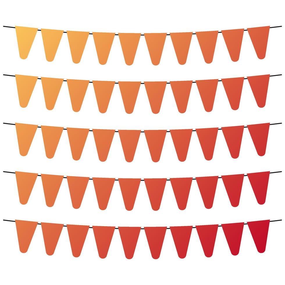 Colorful flags and bunting garlands for decoration. Decor elements with