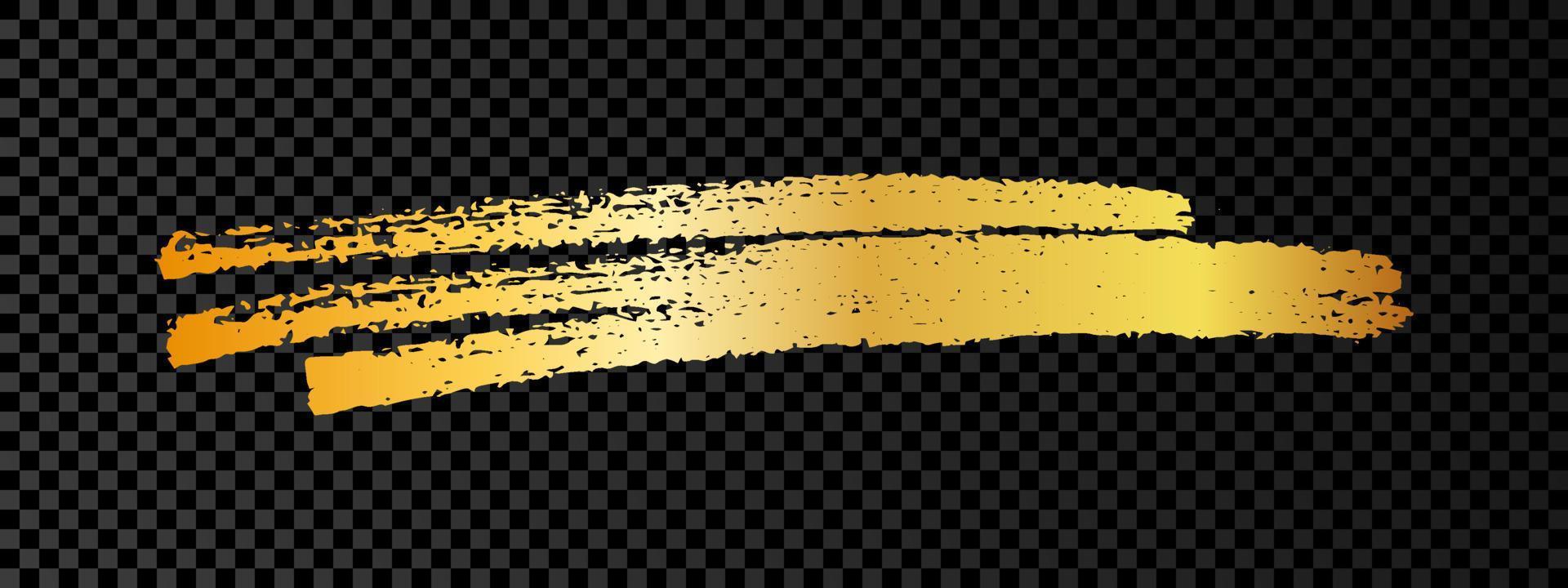 Gold paint brush smear stroke. Abstract gold glittering sketch scribble smear vector