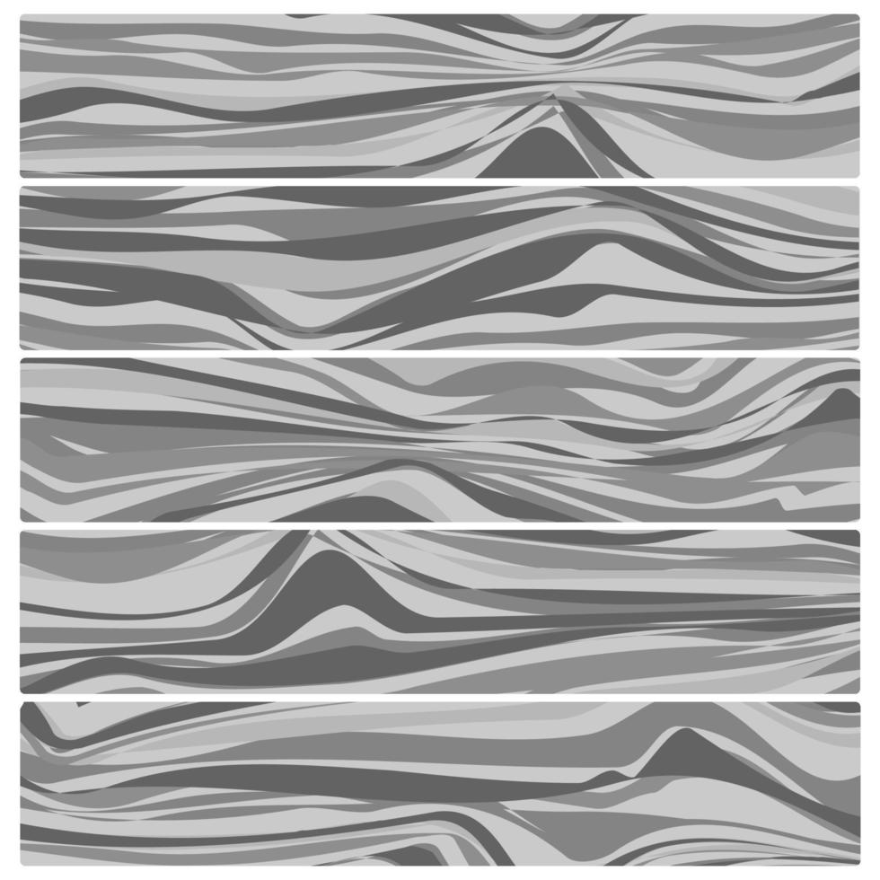 Five wooden boards. Vector abstract wood texture in flat design.