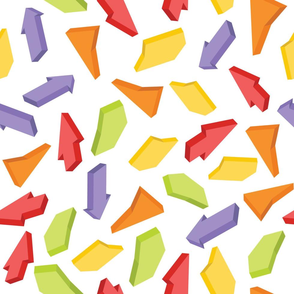 Seamless pattern with colorful isometric arrows. Vector illustration