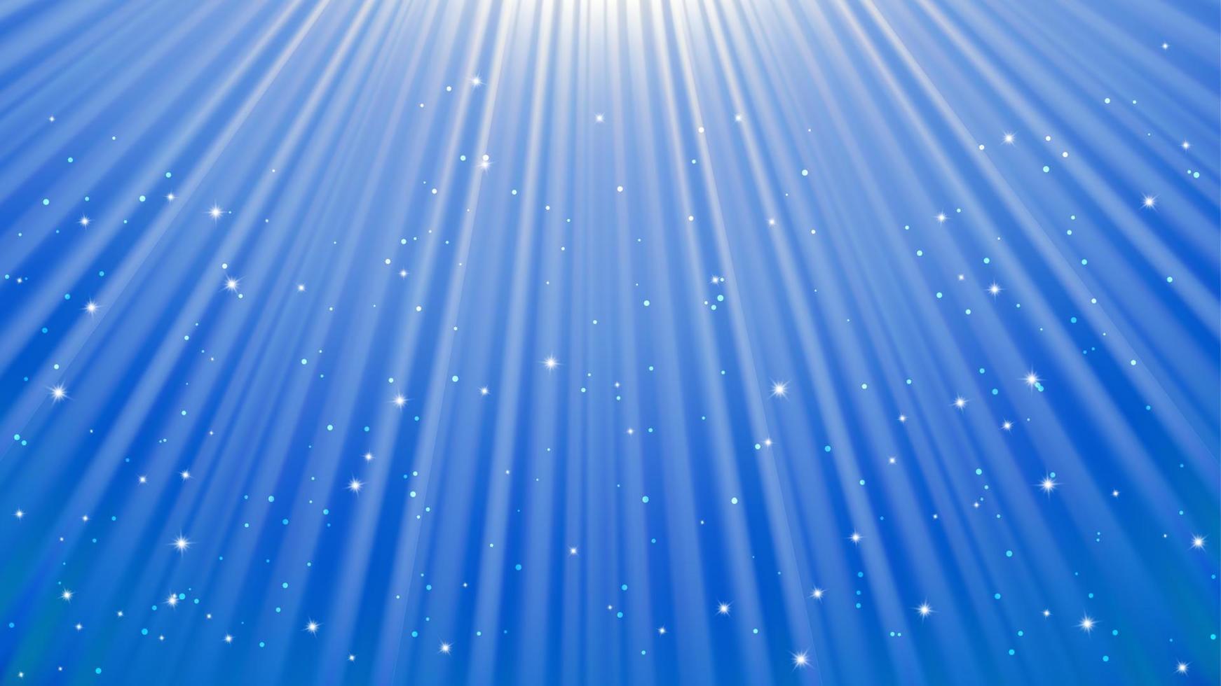 Sunlight rays background with light effects. Blue backdrop with light of radiance. Vector illustration