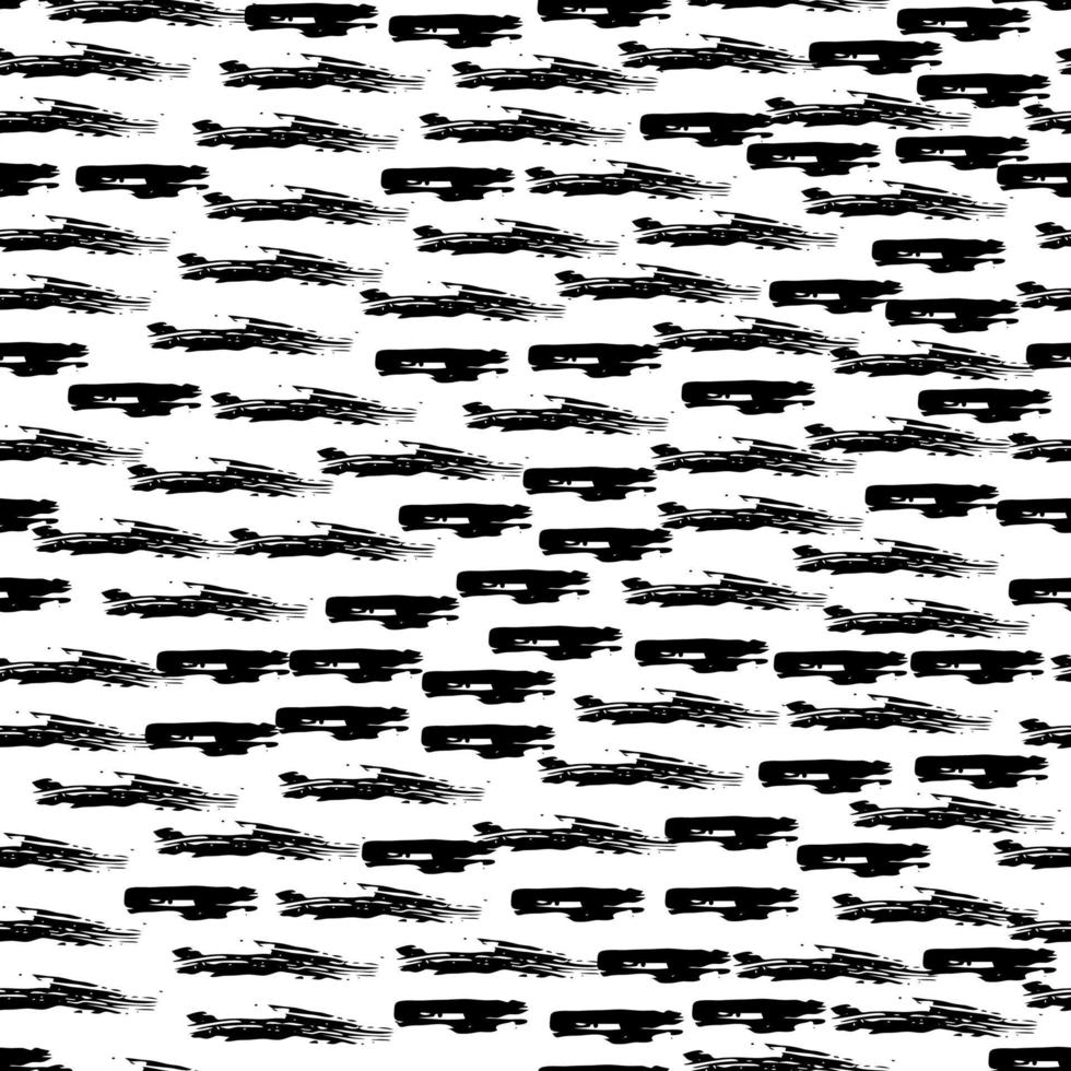 Seamless pattern with dark hand drawn scribble smear on white background. Abstract grunge texture. Vector illustration