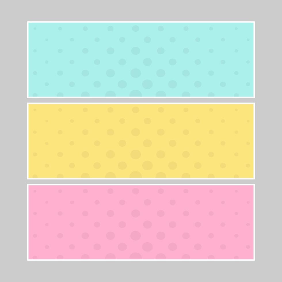 Set of multi colored pop art banners. Halftone comic template with place for your text for design. Vector illustration