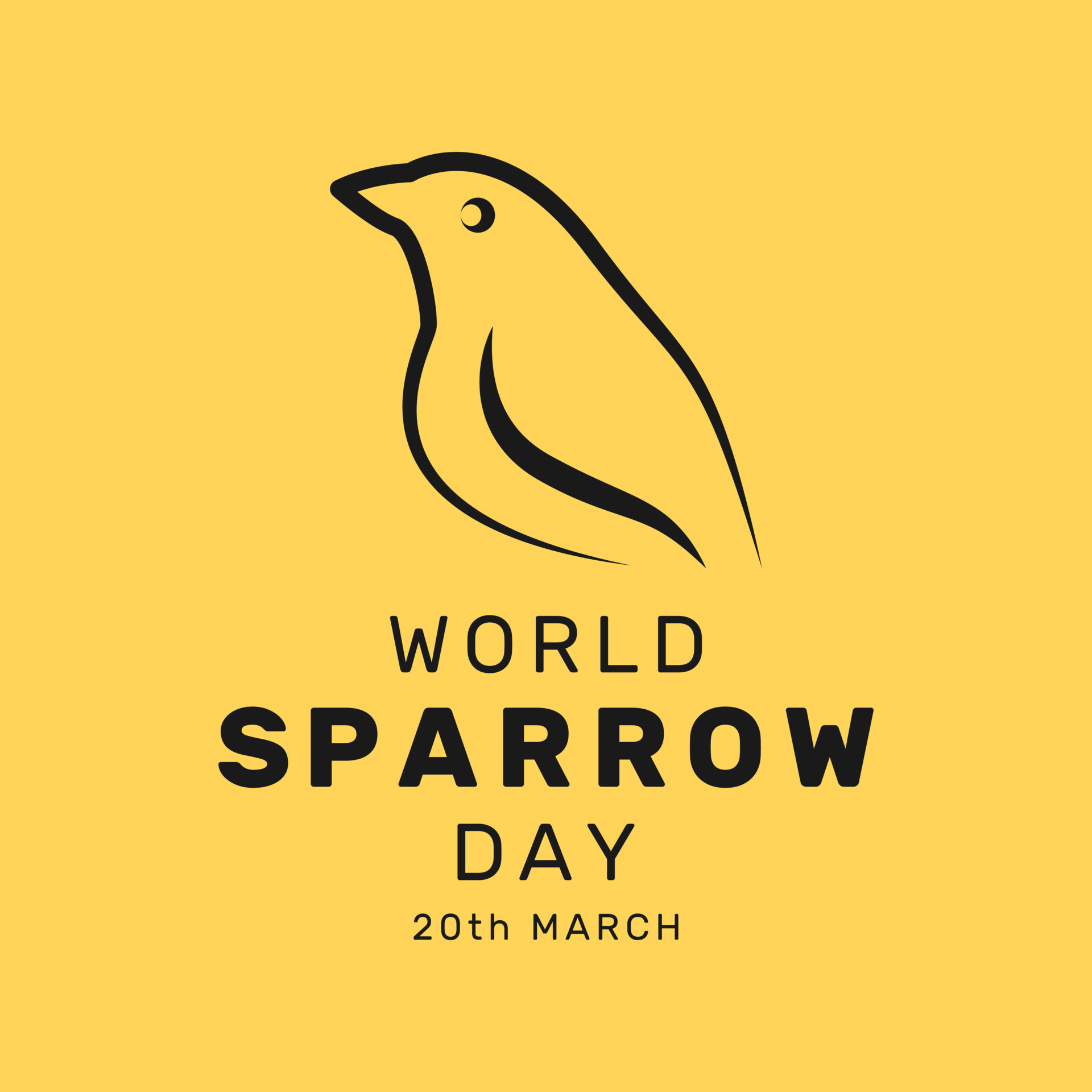 World sparrow day vector illustration in silhouette. Observed annually
